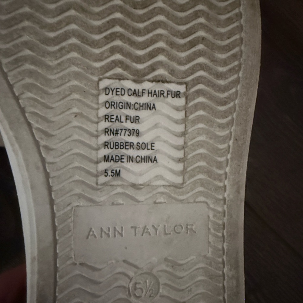 Ann Taylor Zebra Print Dyed Calf Hair Sneakers 5 1/2 - Picture 9 of 10